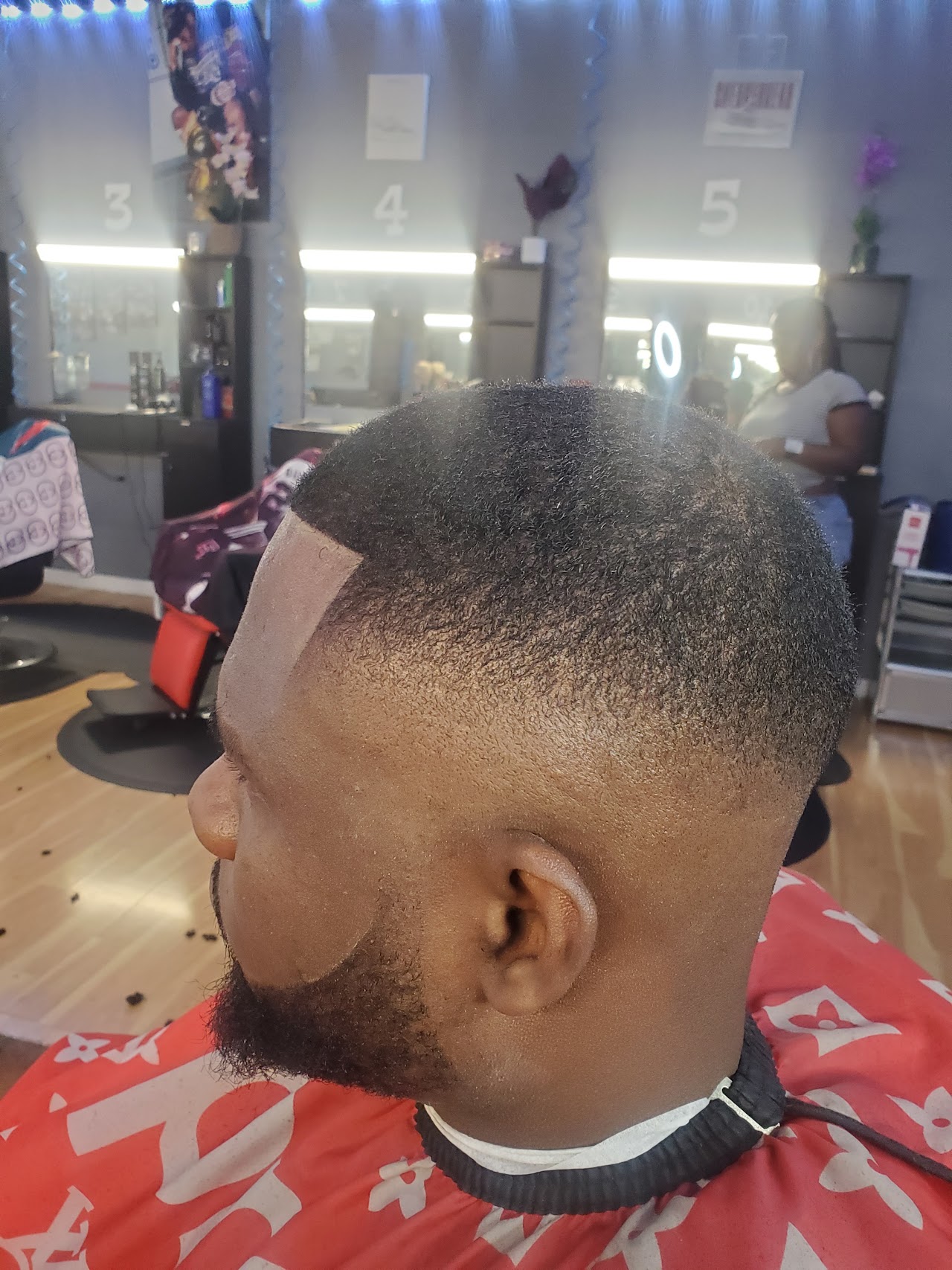 Groomed beard trim